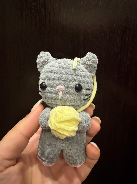 Cat holding yarn